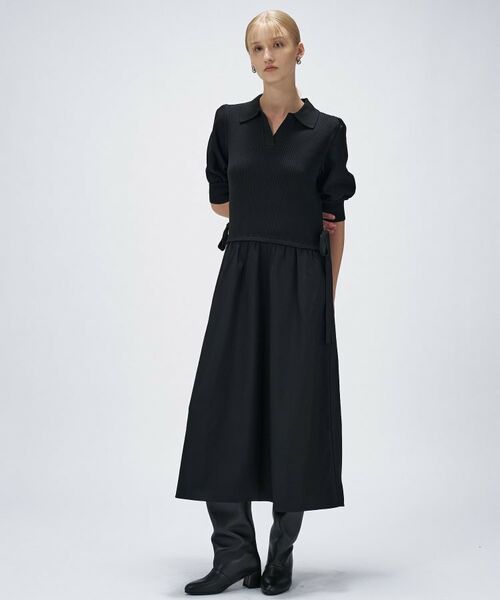 cloenc / クロエンス ロング・マキシ丈ワンピース | 【マシンウォッシュ】ドッキングニットワンピース | 詳細12