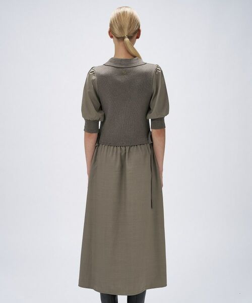 cloenc / クロエンス ロング・マキシ丈ワンピース | 【マシンウォッシュ】ドッキングニットワンピース | 詳細4