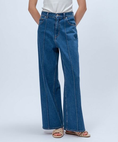 cloenc / クロエンス デニムパンツ | 【マシンウォッシュ】ストレッチデニムワイドパンツ | 詳細2