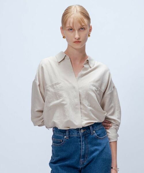 cloenc / クロエンス シャツ・ブラウス | 【手洗い可】フィブリルサテンシャツ | 詳細8
