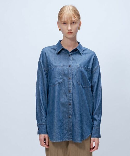 cloenc / クロエンス シャツ・ブラウス | 【マシンウォッシュ】ライトウェイトデニムシャツ | 詳細6