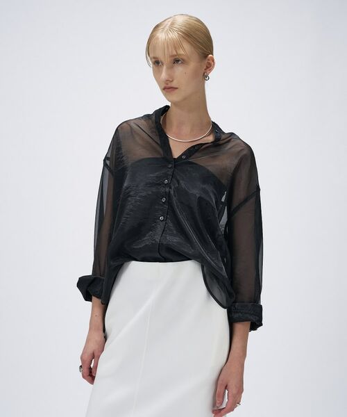 cloenc / クロエンス シャツ・ブラウス | 【手洗い可】シアーワッシャーワイドカフスシャツ | 詳細17