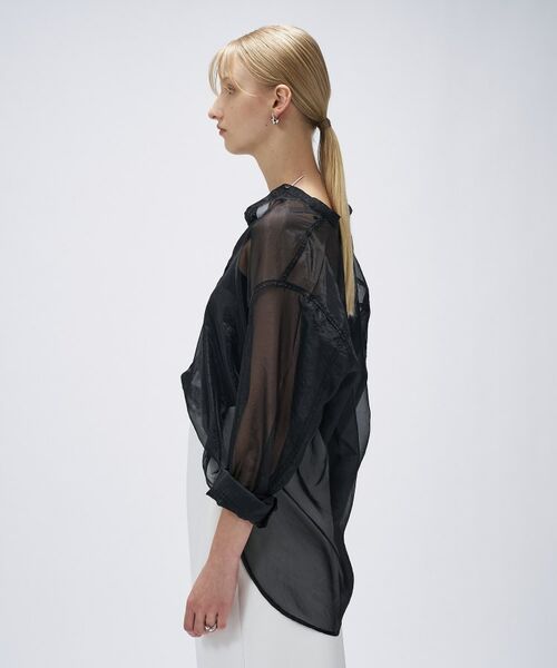 cloenc / クロエンス シャツ・ブラウス | 【手洗い可】シアーワッシャーワイドカフスシャツ | 詳細18