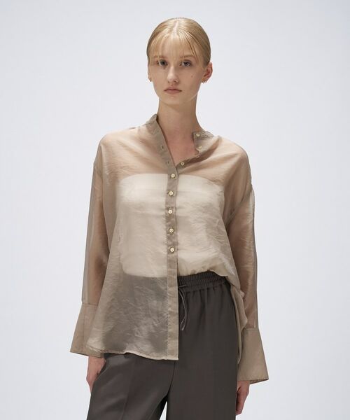 cloenc / クロエンス シャツ・ブラウス | 【手洗い可】シアーワッシャーワイドカフスシャツ | 詳細2