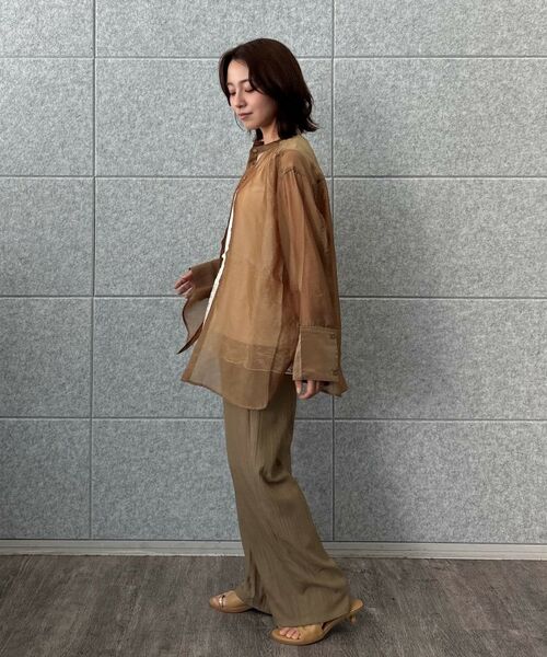 cloenc / クロエンス シャツ・ブラウス | 【手洗い可】シアーワッシャーワイドカフスシャツ | 詳細22