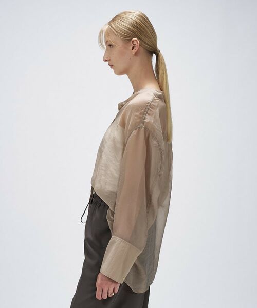 cloenc / クロエンス シャツ・ブラウス | 【手洗い可】シアーワッシャーワイドカフスシャツ | 詳細3