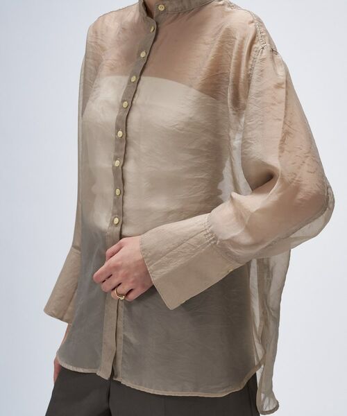 cloenc / クロエンス シャツ・ブラウス | 【手洗い可】シアーワッシャーワイドカフスシャツ | 詳細6