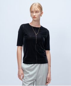 cloenc / クロエンス カットソー | 【手洗い可】フロッキーベロアトップス