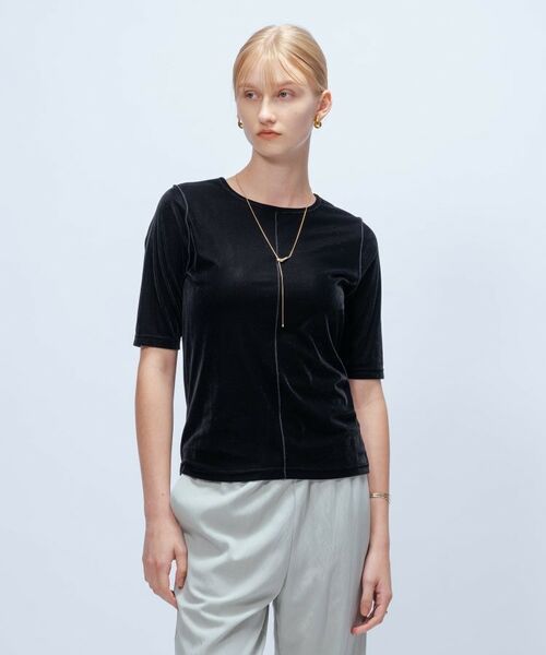 cloenc / クロエンス カットソー | 【手洗い可】フロッキーベロアトップス | 詳細17
