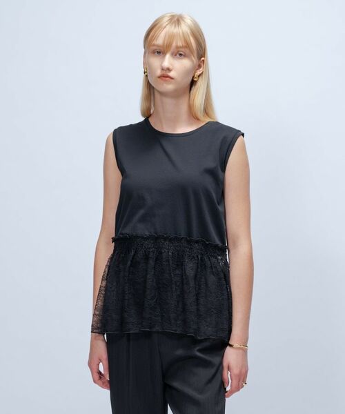 cloenc / クロエンス カットソー | 【マシンウォッシュ】レースペプラムカットソー | 詳細12