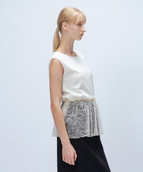 cloenc / クロエンス カットソー | 【マシンウォッシュ】レースペプラムカットソー | 詳細3