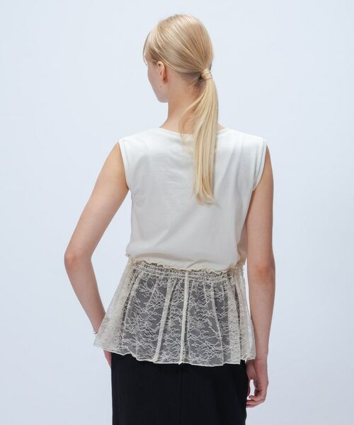 cloenc / クロエンス カットソー | 【マシンウォッシュ】レースペプラムカットソー | 詳細4