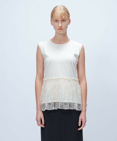 cloenc / クロエンス カットソー | 【マシンウォッシュ】レースペプラムカットソー | 詳細5