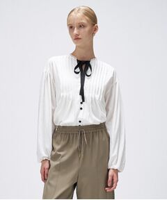cloenc / クロエンス シャツ・ブラウス | 【マシンウォッシュ】リボンピンタックブラウス
