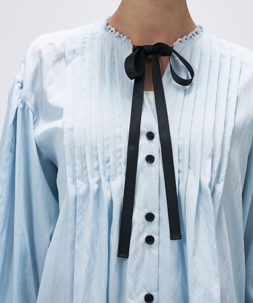 cloenc / クロエンス シャツ・ブラウス | 【マシンウォッシュ】リボンピンタックブラウス | 詳細10