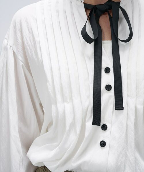 cloenc / クロエンス シャツ・ブラウス | 【マシンウォッシュ】リボンピンタックブラウス | 詳細5