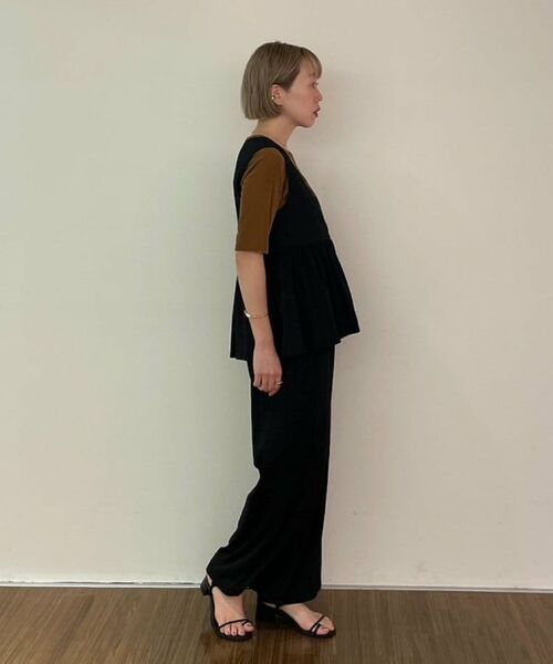 cloenc / クロエンス ベスト | 【セットアップ／手洗い可】ペプラムZIPジレ | 詳細12