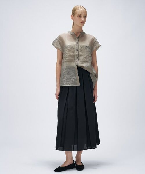 cloenc / クロエンス シャツ・ブラウス | 【マシンウォッシュ】シアーフレンチスリーブシャツ | 詳細1