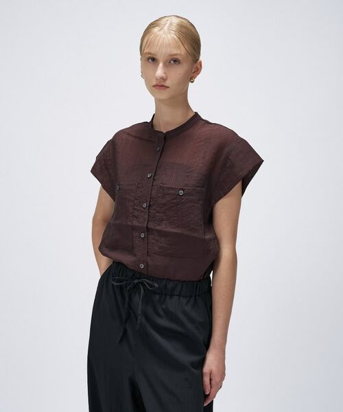 cloenc / クロエンス シャツ・ブラウス | 【マシンウォッシュ】シアーフレンチスリーブシャツ | 詳細10