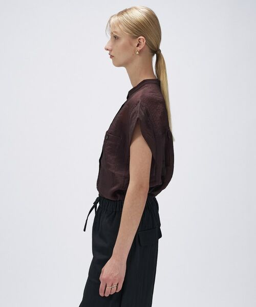 cloenc / クロエンス シャツ・ブラウス | 【マシンウォッシュ】シアーフレンチスリーブシャツ | 詳細11