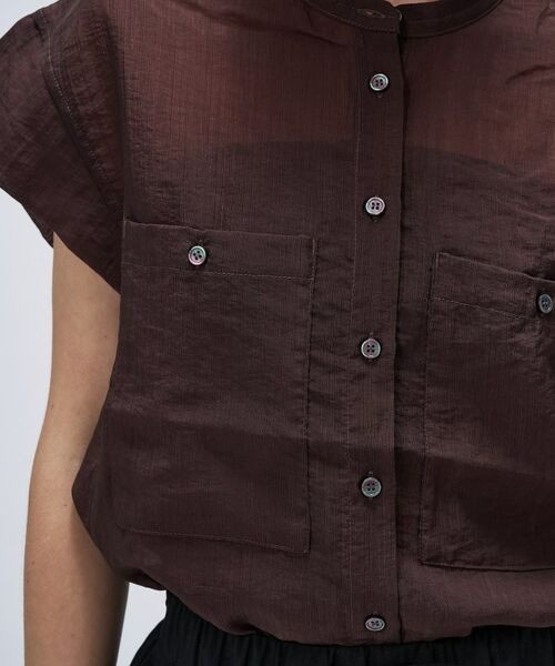 cloenc / クロエンス シャツ・ブラウス | 【マシンウォッシュ】シアーフレンチスリーブシャツ | 詳細13