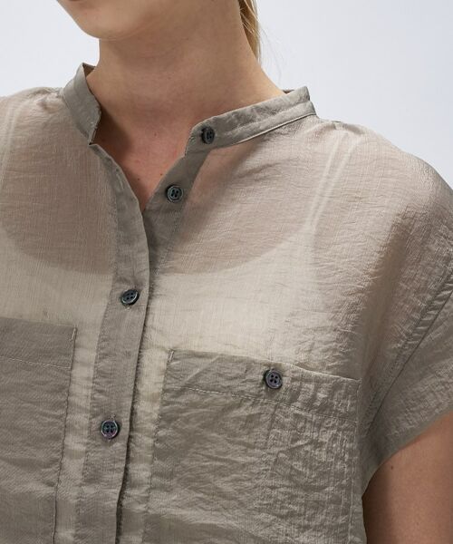 cloenc / クロエンス シャツ・ブラウス | 【マシンウォッシュ】シアーフレンチスリーブシャツ | 詳細5