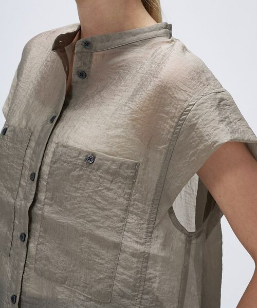 cloenc / クロエンス シャツ・ブラウス | 【マシンウォッシュ】シアーフレンチスリーブシャツ | 詳細6