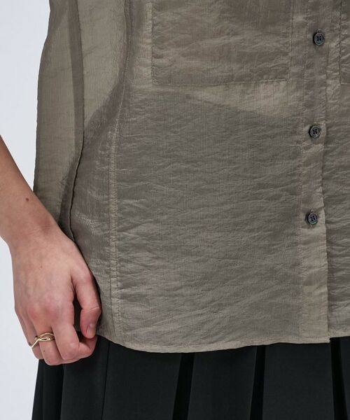 cloenc / クロエンス シャツ・ブラウス | 【マシンウォッシュ】シアーフレンチスリーブシャツ | 詳細7