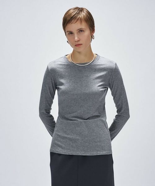 cloenc/クロエンス 【手洗い可】ウール混クルーネックプルオーバー グレー(912) 02(M)