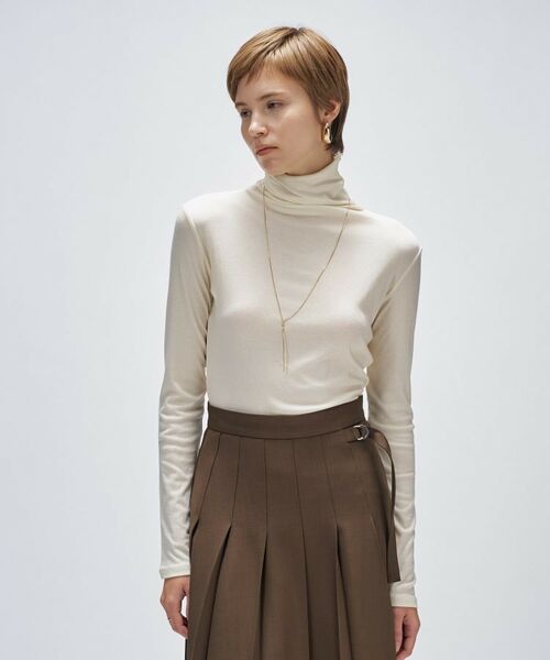 cloenc/クロエンス 【手洗い可】ウール混ハイネックプルオーバー オフホワイト(003) 02(M)