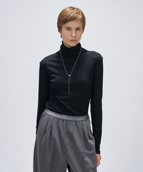 cloenc/クロエンス 【手洗い可】ウール混ハイネックプルオーバー ブラック(019) 02(M)