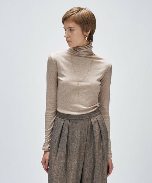cloenc/クロエンス 【手洗い可】ウール混ハイネックプルオーバー ベージュ(952) 02(M)