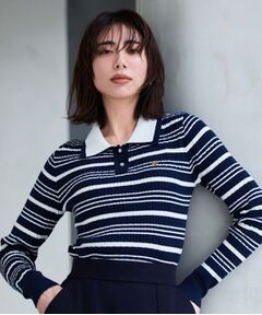 cloenc / クロエンス ニット・セーター | 【マシンウォッシュ】マルチボーダーポロニットプルオーバー