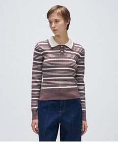 cloenc / クロエンス ニット・セーター | 【マシンウォッシュ】マルチボーダーポロニットプルオーバー