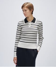 cloenc / クロエンス ニット・セーター | 【マシンウォッシュ】マルチボーダーポロニットプルオーバー