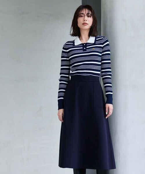 cloenc / クロエンス ニット・セーター | 【マシンウォッシュ】マルチボーダーポロニットプルオーバー | 詳細1