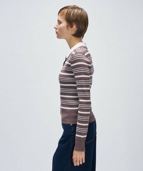 cloenc / クロエンス ニット・セーター | 【マシンウォッシュ】マルチボーダーポロニットプルオーバー | 詳細11