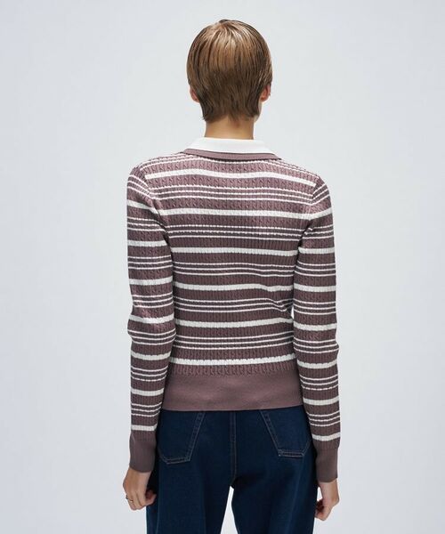 cloenc / クロエンス ニット・セーター | 【マシンウォッシュ】マルチボーダーポロニットプルオーバー | 詳細12