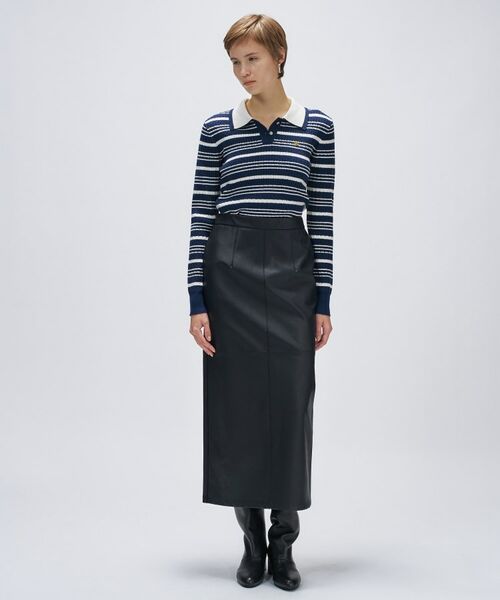 cloenc / クロエンス ニット・セーター | 【マシンウォッシュ】マルチボーダーポロニットプルオーバー | 詳細14