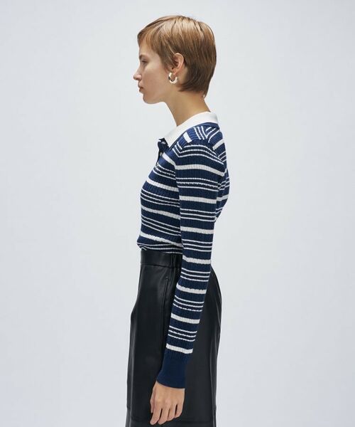 cloenc / クロエンス ニット・セーター | 【マシンウォッシュ】マルチボーダーポロニットプルオーバー | 詳細16