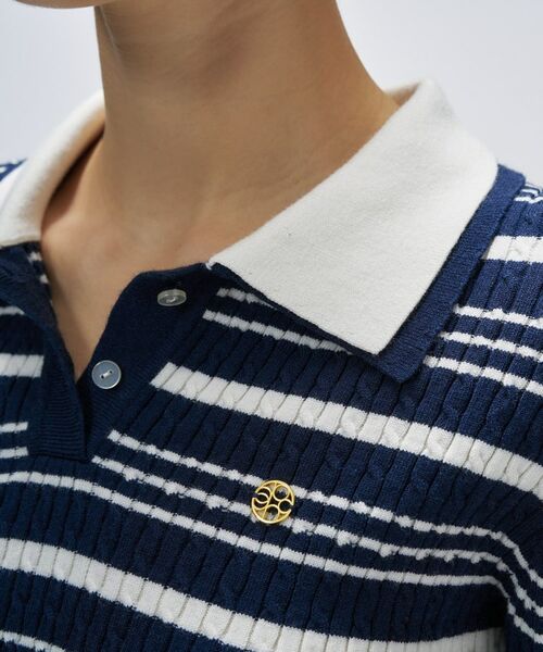 cloenc / クロエンス ニット・セーター | 【マシンウォッシュ】マルチボーダーポロニットプルオーバー | 詳細18