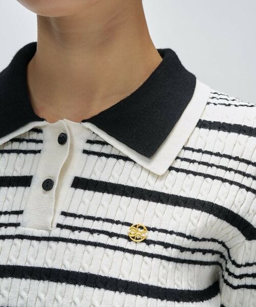 cloenc / クロエンス ニット・セーター | 【マシンウォッシュ】マルチボーダーポロニットプルオーバー | 詳細8