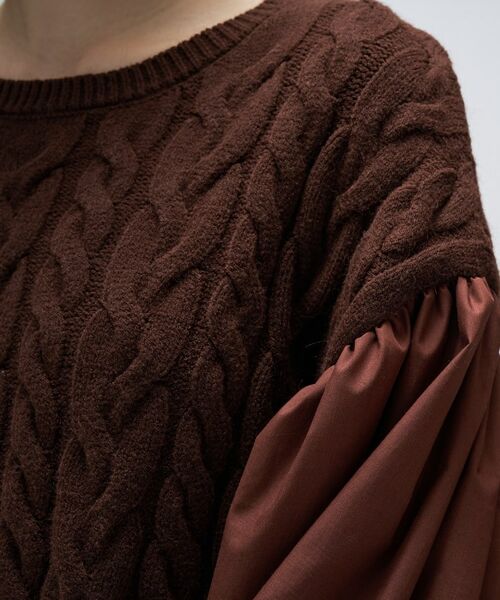 cloenc / クロエンス ミニ丈・ひざ丈ワンピース | ケーブルニット切り替えワンピース | 詳細11