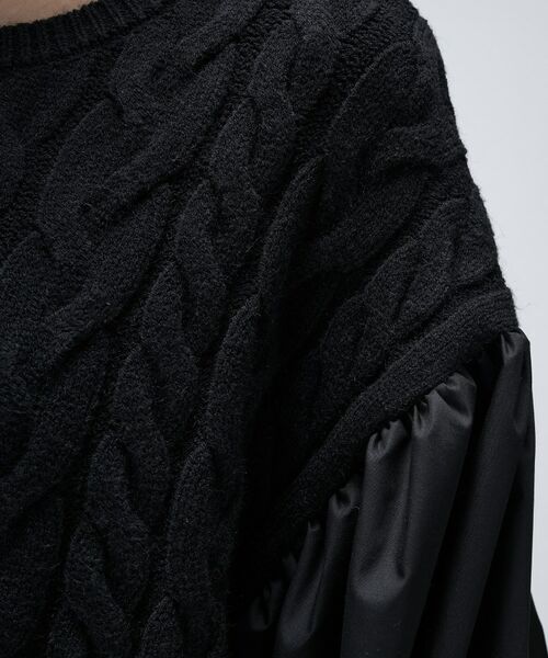 cloenc / クロエンス ミニ丈・ひざ丈ワンピース | ケーブルニット切り替えワンピース | 詳細19