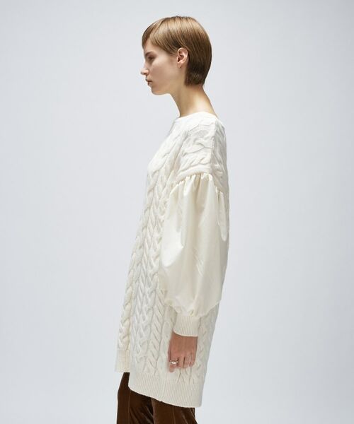 cloenc / クロエンス ミニ丈・ひざ丈ワンピース | ケーブルニット切り替えワンピース | 詳細3