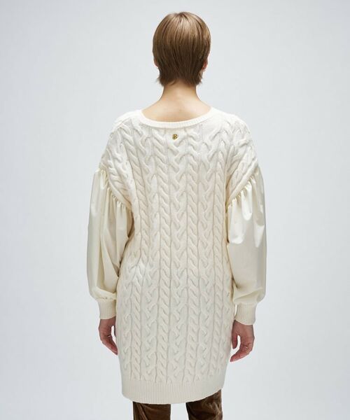 cloenc / クロエンス ミニ丈・ひざ丈ワンピース | ケーブルニット切り替えワンピース | 詳細4