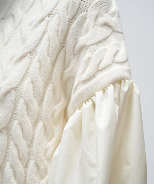 cloenc / クロエンス ミニ丈・ひざ丈ワンピース | ケーブルニット切り替えワンピース | 詳細5