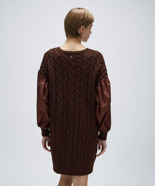 cloenc / クロエンス ミニ丈・ひざ丈ワンピース | ケーブルニット切り替えワンピース | 詳細9