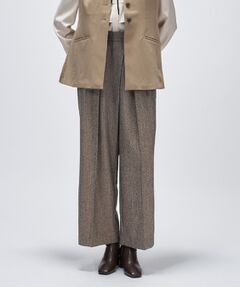 cloenc / クロエンス パンツ | ダブルタックヘリンボーンワイドパンツ
