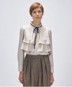 cloenc / クロエンス シャツ・ブラウス | 【手洗い可】ベロアリボンフリルブラウス